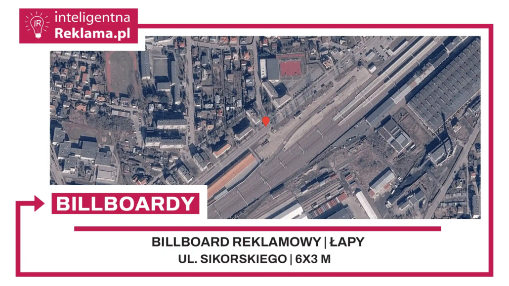 Lokalizacja reklamowa w Łapy przy ul. Sikorskiego - powierzchnia 18 m²