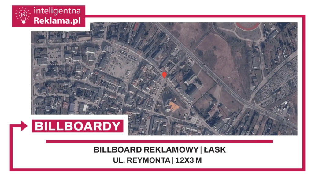 Lokalizacja reklamowa w Łask przy ul. Reymonta - powierzchnia 36 m²