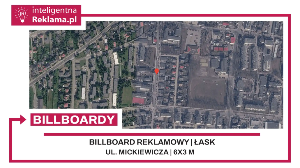 Lokalizacja reklamowa w Łask przy ul. ul. Mickiewicza - powierzchnia 18 m²