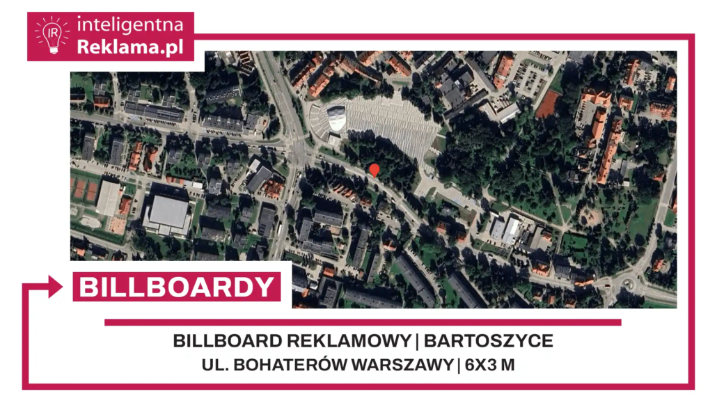 Lokalizacja reklamowa w Bartoszyce przy ul. Bohaterów Warszawy - powierzchnia 18 m²
