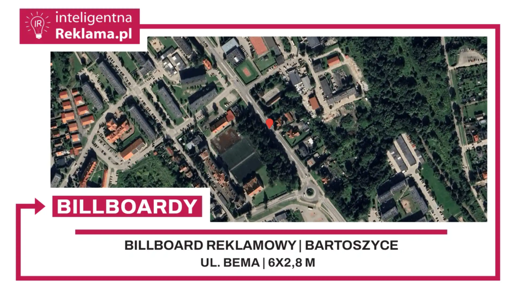 Lokalizacja reklamowa w Bartoszyce przy ul. ul. Bema - powierzchnia 16,8 m²