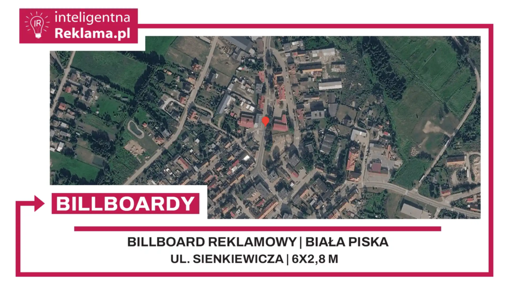 Lokalizacja reklamowa w Biała Piska przy ul. Sienkiewicza - powierzchnia 16,8 m²