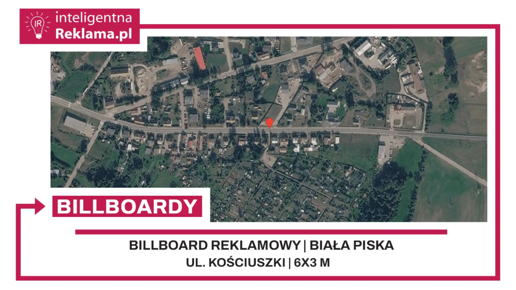 Lokalizacja reklamowa w Biała Piska przy ul. ul. Kościuszki - powierzchnia 18 m²