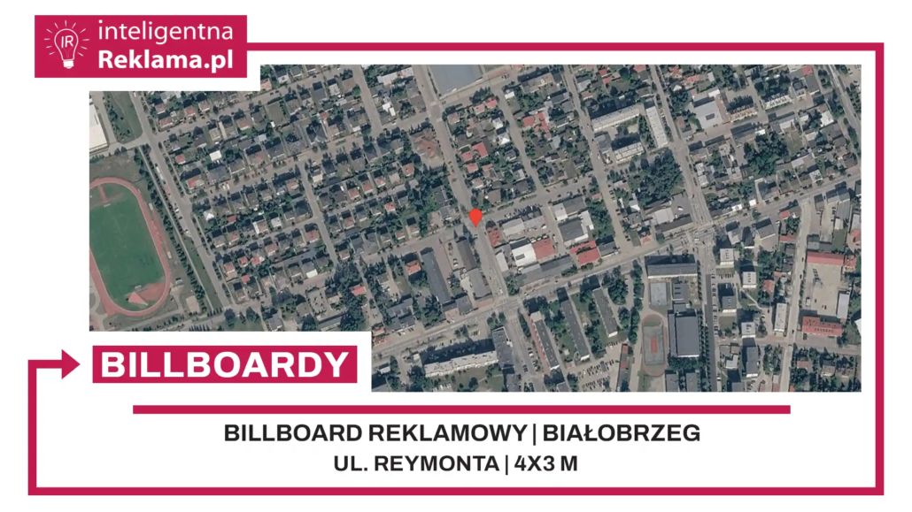 Lokalizacja reklamowa w Białobrzeg przy ul. Reymonta - powierzchnia 12 m²