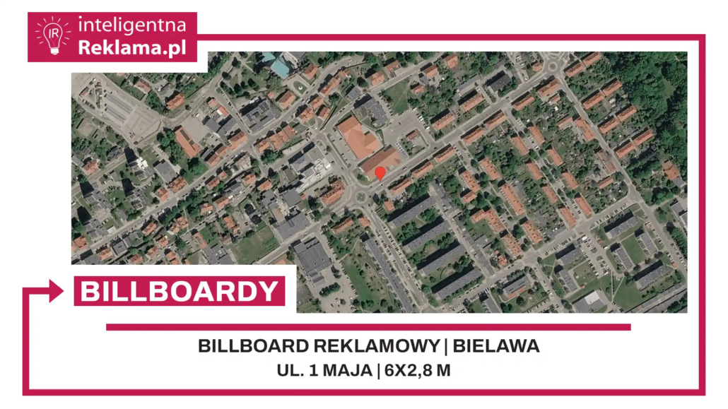 Lokalizacja reklamowa w Bielawa przy ul. 1 maja - powierzchnia 16,8 m²