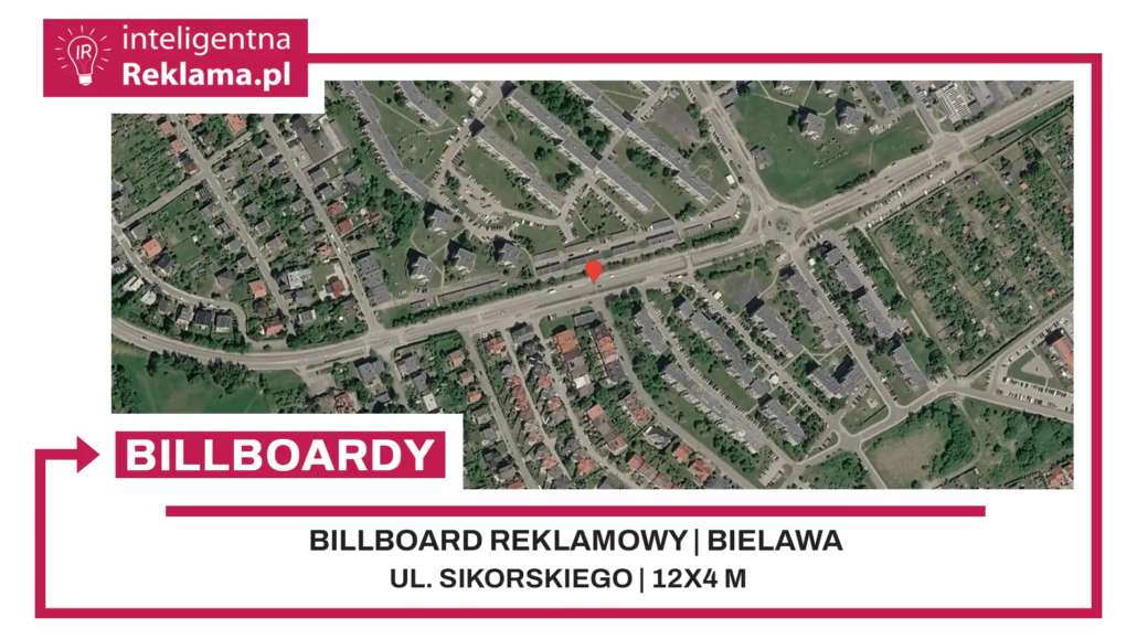 Lokalizacja reklamowa w Bielawa przy ul. Sikorskiego - powierzchnia 48 m²