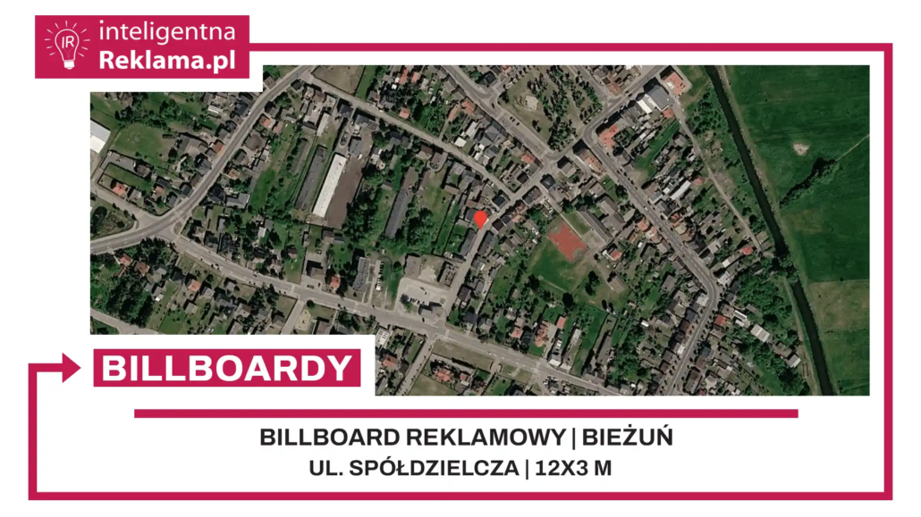 Lokalizacja reklamowa w Bieżuń przy ul. Spółdzielcza - powierzchnia 36 m²