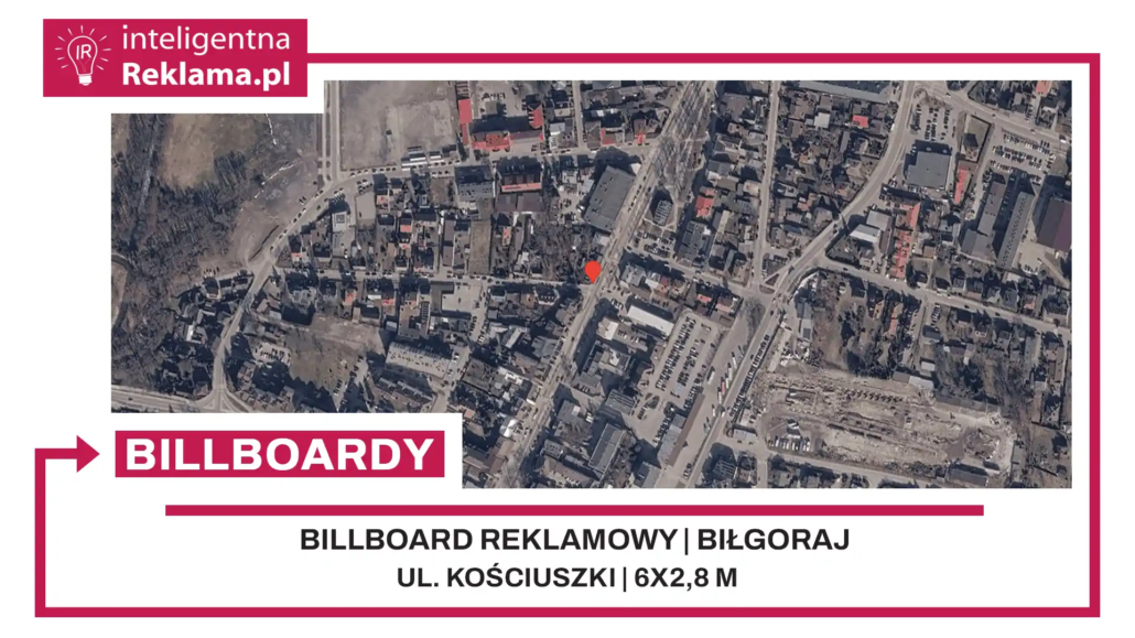 Lokalizacja reklamowa w Biłgoraj przy ul. ul. Kościuszki - powierzchnia 16,8 m²