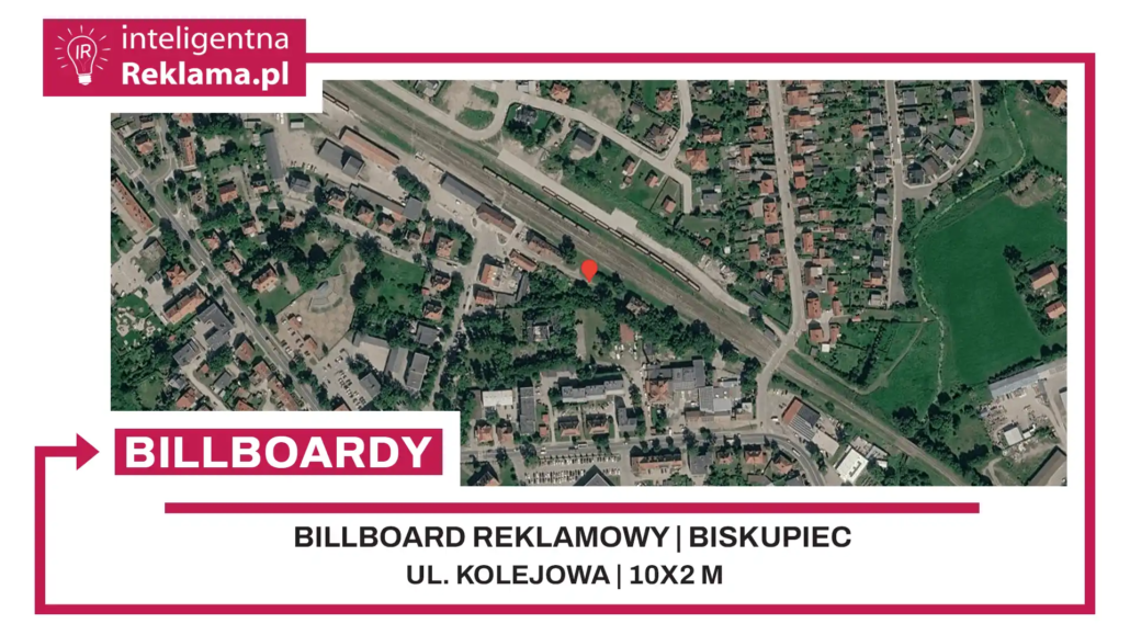 Lokalizacja reklamowa w Biskupiec przy ul. Kolejowa - powierzchnia 20 m²