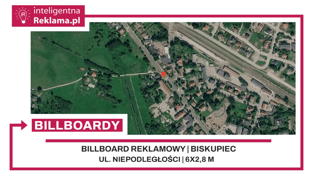 Lokalizacja reklamowa w Biskupiec przy ul. Niepodległości - powierzchnia 16,8 m²