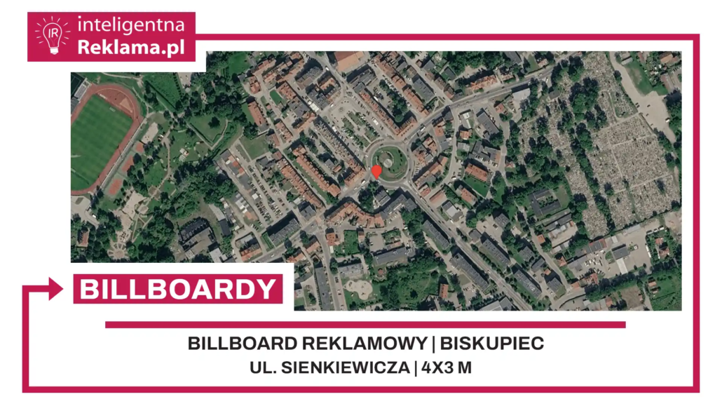 Lokalizacja reklamowa w Biskupiec przy ul. Sienkiewicza - powierzchnia 12 m²