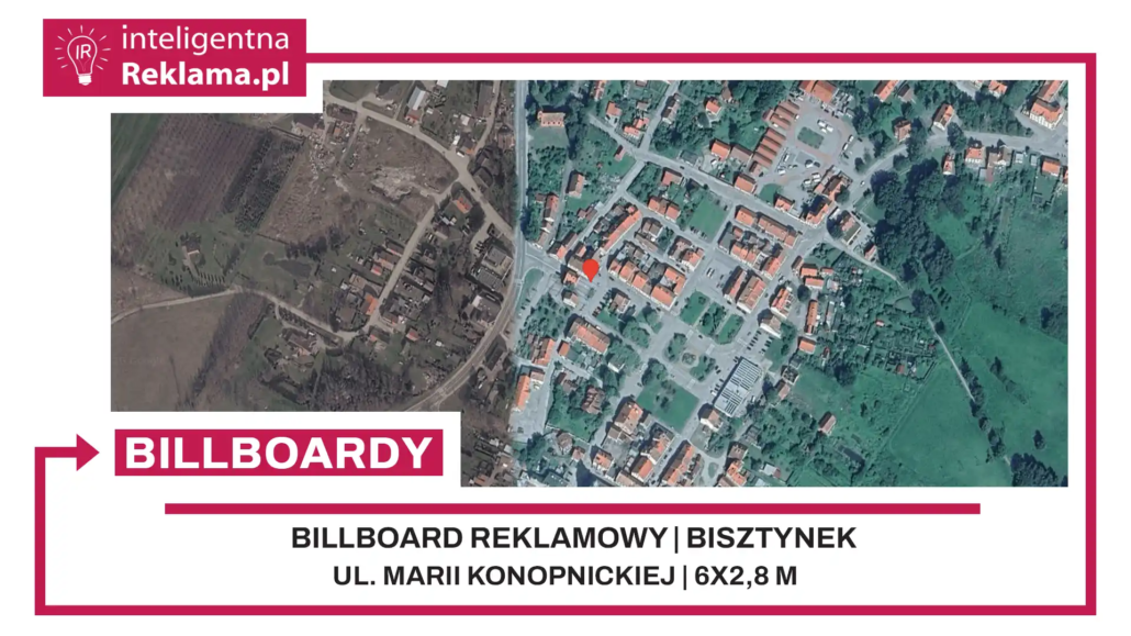 Lokalizacja reklamowa w Bisztynek przy ul. Marii Konopnickiej - powierzchnia 16,8 m²