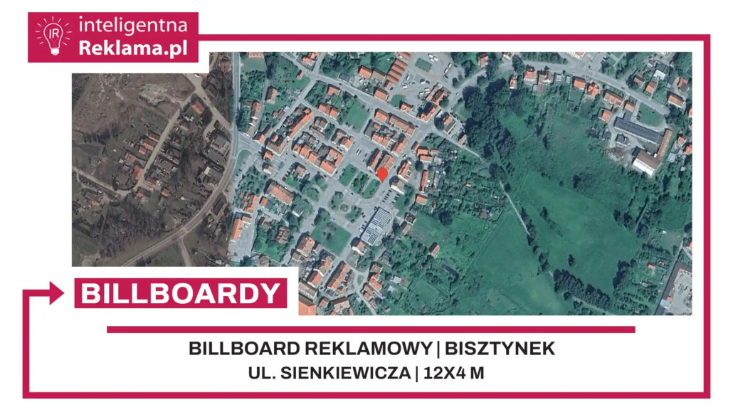 Lokalizacja reklamowa w Bisztynek przy ul. Sienkiewicza - powierzchnia 48 m²