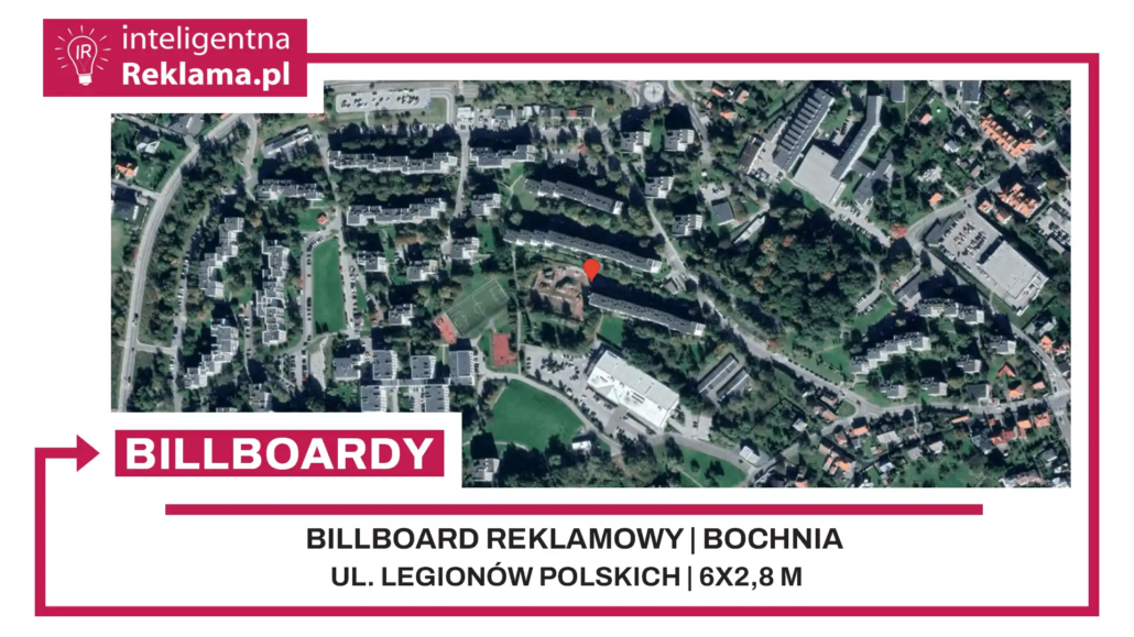 Lokalizacja reklamowa w Bochnia przy ul. Legionów Polskich - powierzchnia 16,8 m²