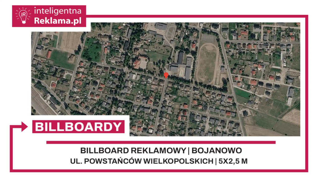 Lokalizacja reklamowa w Bojanowo przy ul. Powstańców Wielkopolskich - powierzchnia 12,5 m²