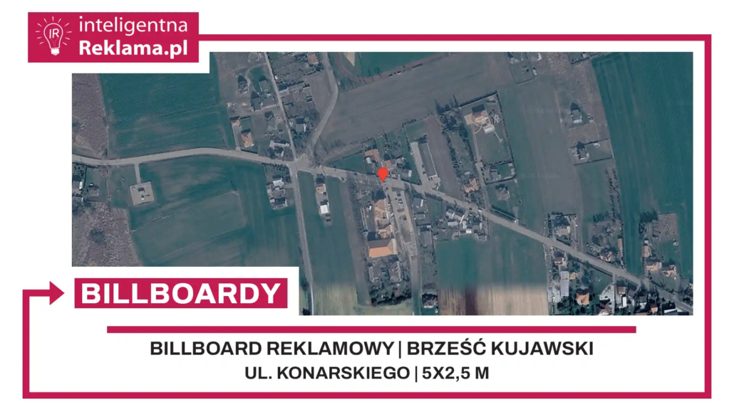 Lokalizacja reklamowa w Brześć Kujawski przy ul. Konarskiego - powierzchnia 12,5 m²