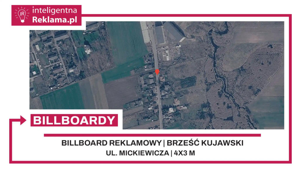 Lokalizacja reklamowa w Brześć Kujawski przy ul. Mickiewicza - powierzchnia 12 m²