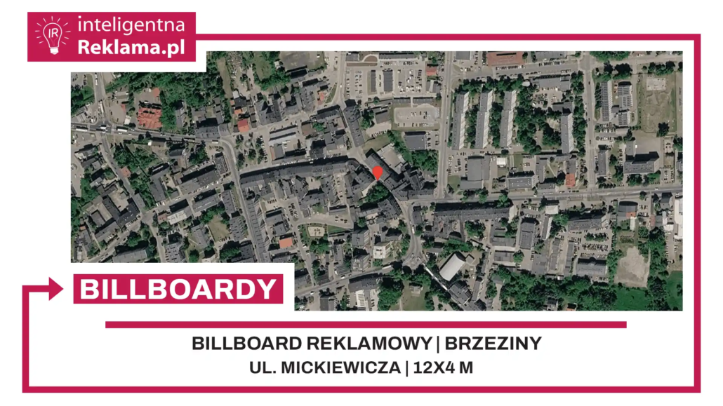 Lokalizacja reklamowa w Brzeziny przy ul. Mickiewicza - powierzchnia 48 m²