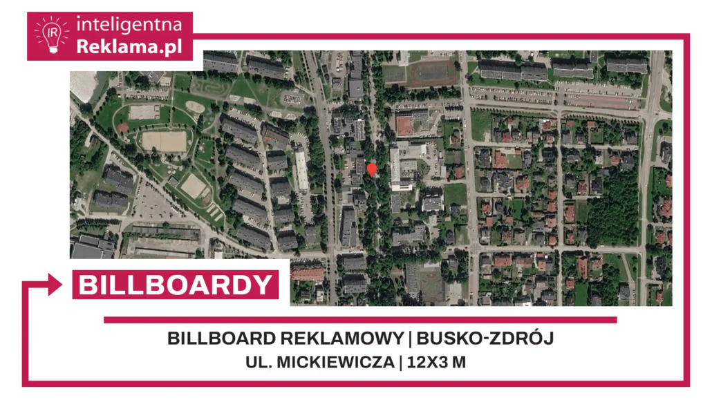 Lokalizacja reklamowa w Busko-Zdrój przy ul. Mickiewicza - powierzchnia 36 m²