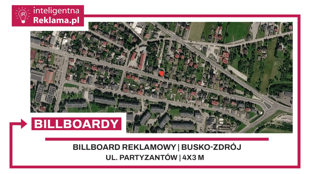 Lokalizacja reklamowa w Busko-Zdrój przy ul. Partyzantów - powierzchnia 12 m²