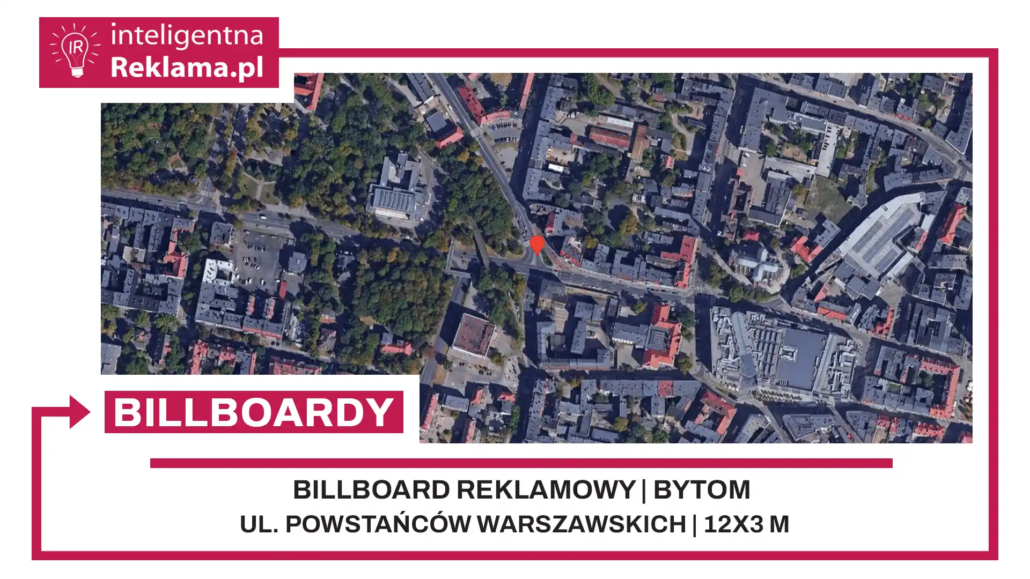 Lokalizacja reklamowa w Bytom przy ul. Powstańców Warszawskich - powierzchnia 36 m²