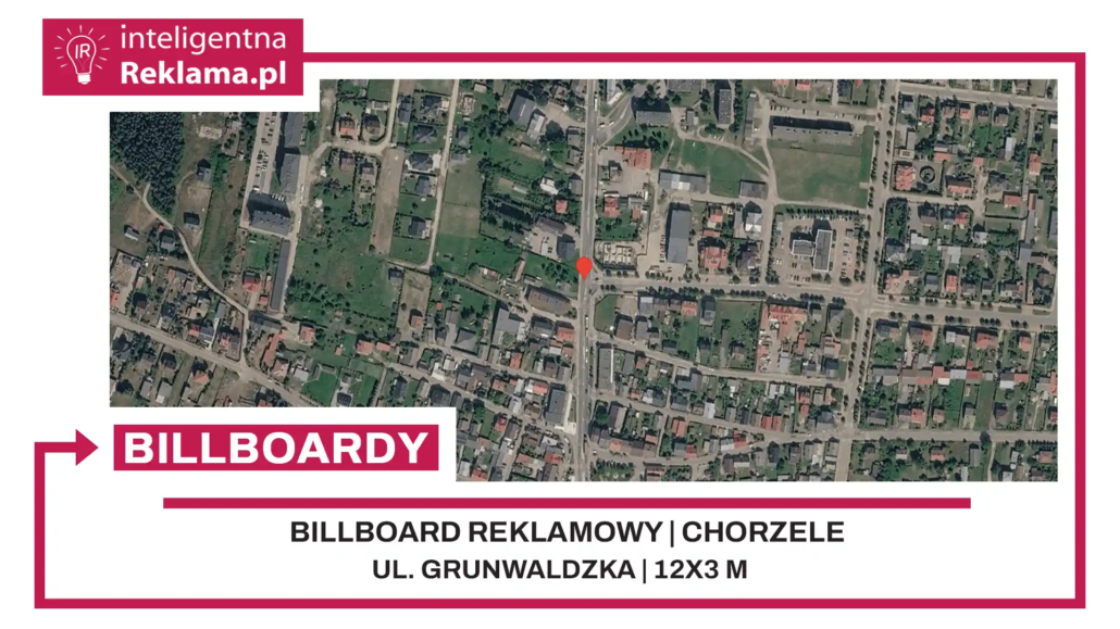 Lokalizacja reklamowa w Chorzele przy ul. ul. Grunwaldzka - powierzchnia 36 m²