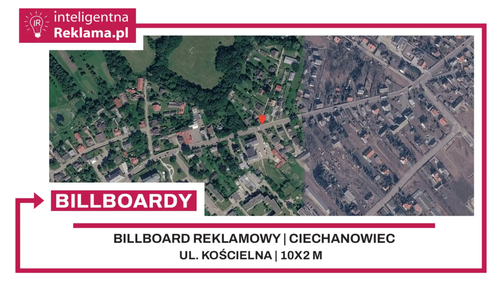 Lokalizacja reklamowa w Ciechanowiec przy ul. Kościelna - powierzchnia 20 m²