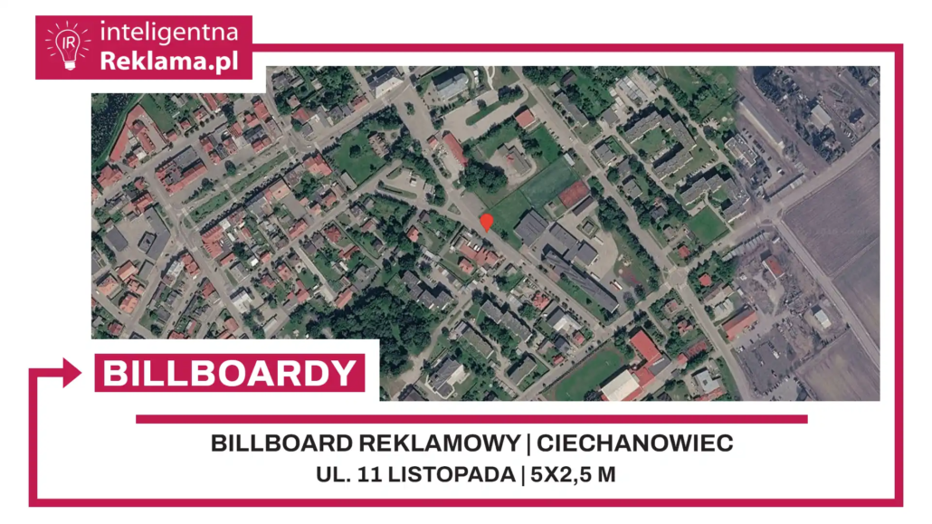 Lokalizacja reklamowa w Ciechanowiec przy ul. ul. 11 Listopada - powierzchnia 12,5 m²