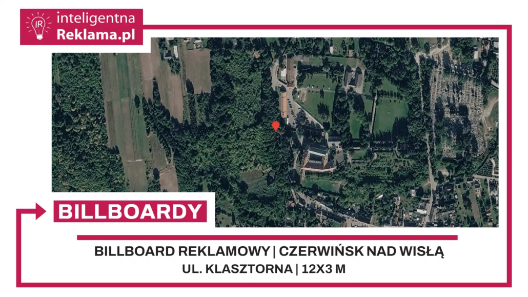Lokalizacja reklamowa w Czerwińsk nad Wisłą przy ul. Klasztorna - powierzchnia 36 m²