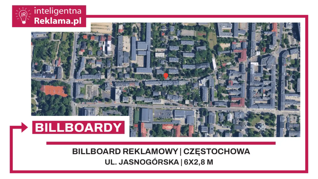 Lokalizacja reklamowa w Częstochowa przy ul. Jasnogórska - powierzchnia 16,8 m²