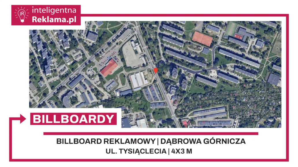 Lokalizacja reklamowa w Dąbrowa Górnicza przy ul. Tysiąclecia - powierzchnia 12 m²