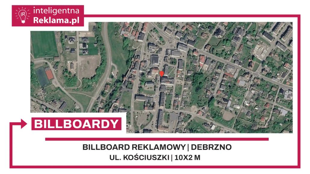 Lokalizacja reklamowa w Debrzno przy ul. Kościuszki - powierzchnia 20 m²