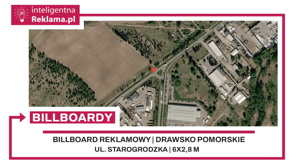 Lokalizacja reklamowa w Drawsko Pomorskie przy ul. Starogrodzka - powierzchnia 16,8 m²