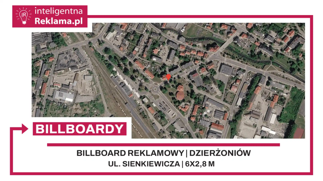 Lokalizacja reklamowa w Dzierżoniów przy ul. Sienkiewicza - powierzchnia 16,8 m²