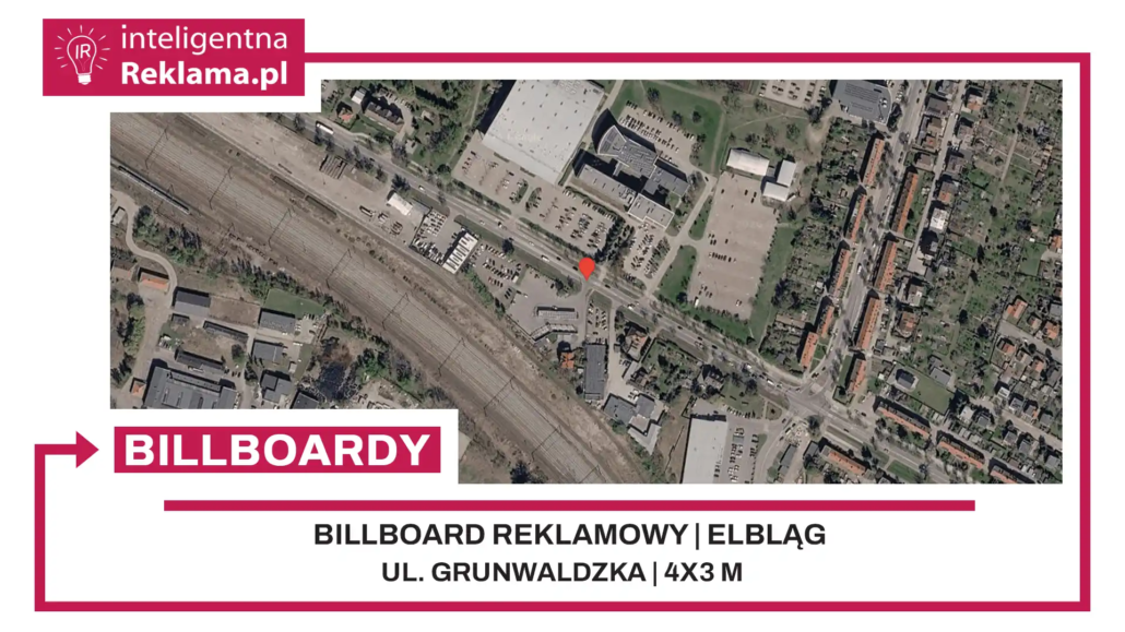Lokalizacja reklamowa w Elbląg przy ul. ul. Grunwaldzka - powierzchnia 12 m²