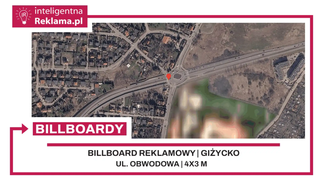 Lokalizacja reklamowa w Giżycko przy ul. Obwodowa - powierzchnia 12 m²