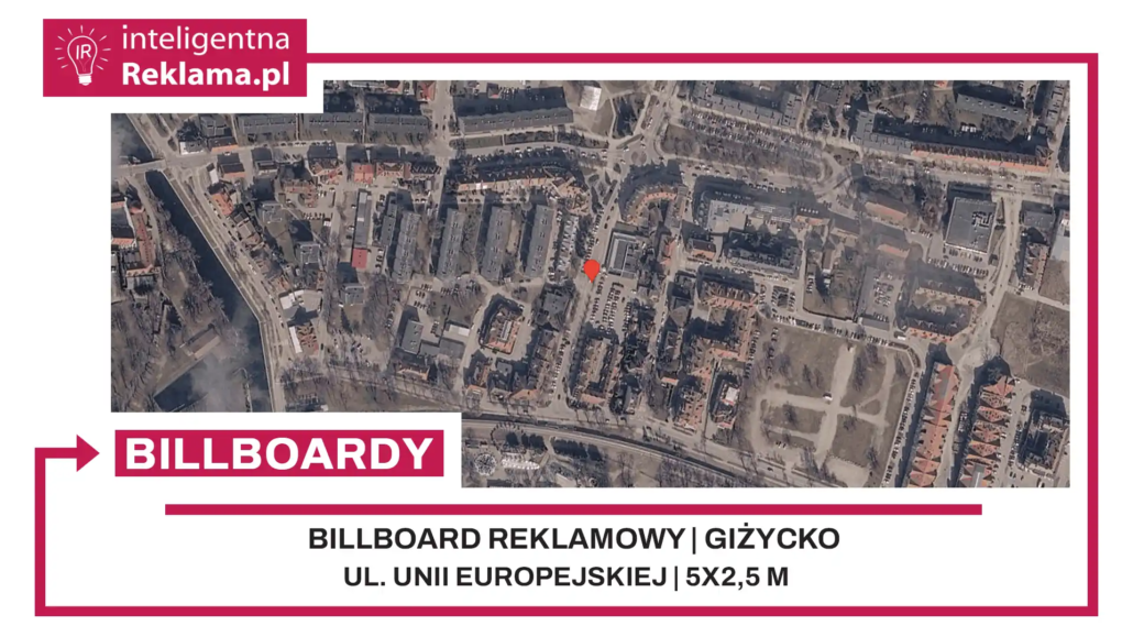 Lokalizacja reklamowa w Giżycko przy ul. Unii Europejskiej - powierzchnia 12,5 m²