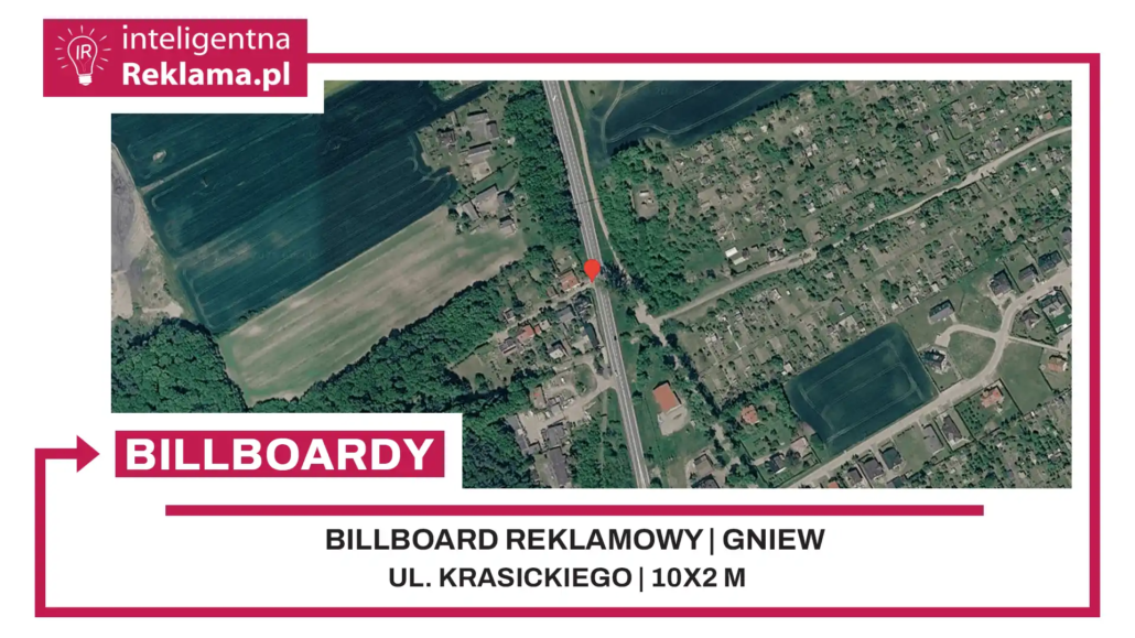 Lokalizacja reklamowa w Gniew przy ul. Krasickiego - powierzchnia 20 m²