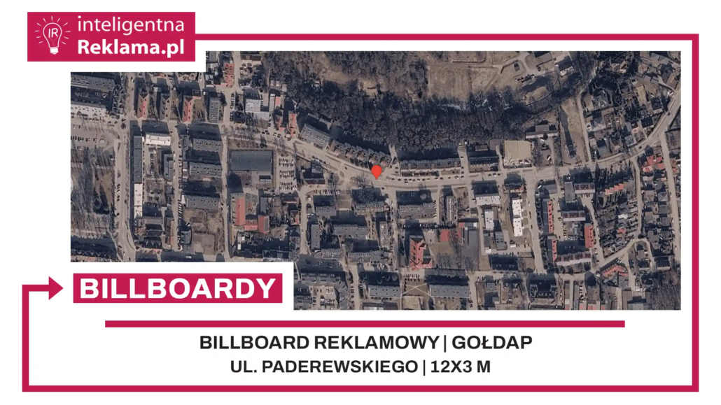 Lokalizacja reklamowa w Gołdap przy ul. Paderewskiego - powierzchnia 36 m²