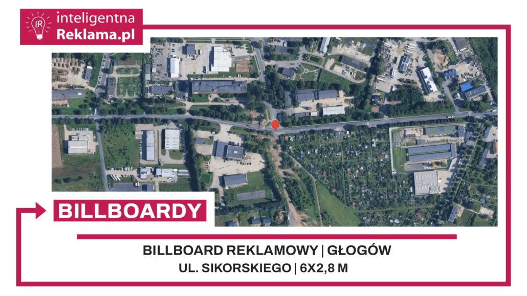 Lokalizacja reklamowa w Głogów przy ul. Sikorskiego - powierzchnia 16,8 m²