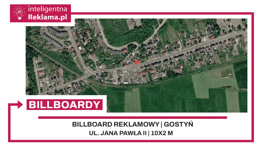 Lokalizacja reklamowa w Gostyń przy ul. ul. Jana Pawła II - powierzchnia 20 m²