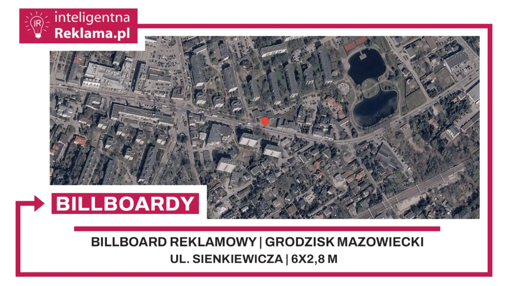 Lokalizacja reklamowa w Grodzisk Mazowiecki przy ul. ul. Sienkiewicza - powierzchnia 16,8 m²