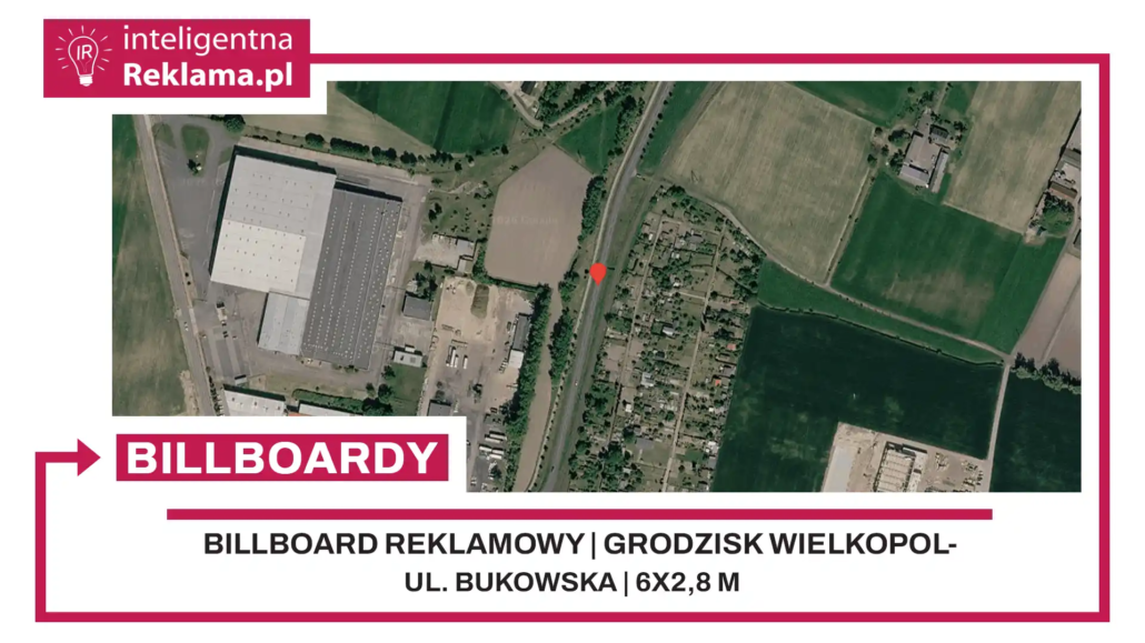 Lokalizacja reklamowa w Grodzisk Wielkopolski przy ul. Bukowska - powierzchnia 16,8 m²