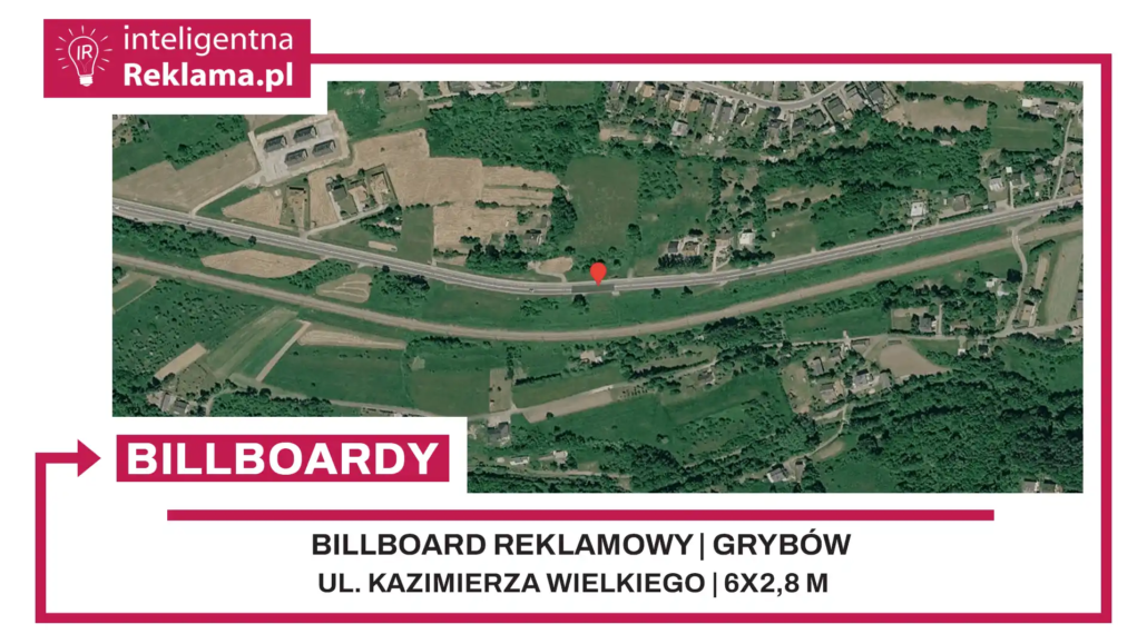 Lokalizacja reklamowa w Grybów przy ul. Kazimierza Wielkiego - powierzchnia 16,8 m²