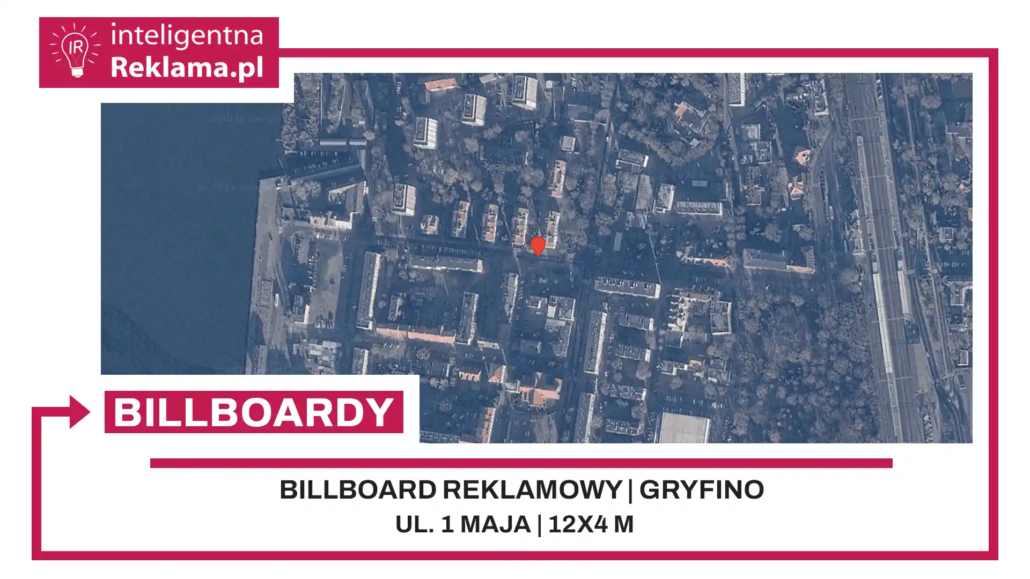 Lokalizacja reklamowa w Gryfino przy ul. ul. 1 Maja - powierzchnia 48 m²