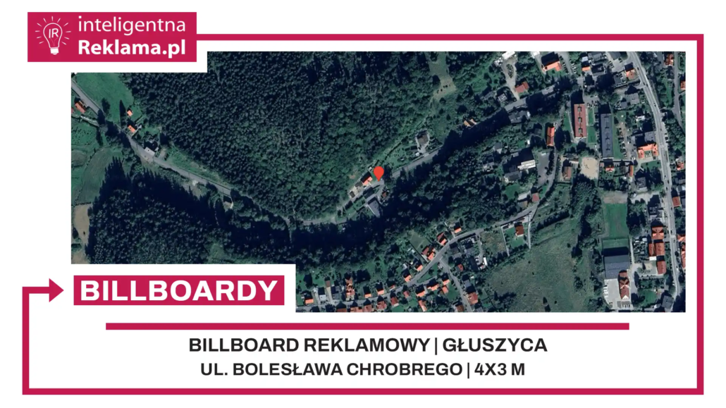 Lokalizacja reklamowa w Głuszyca przy ul. Bolesława Chrobrego - powierzchnia 12 m²
