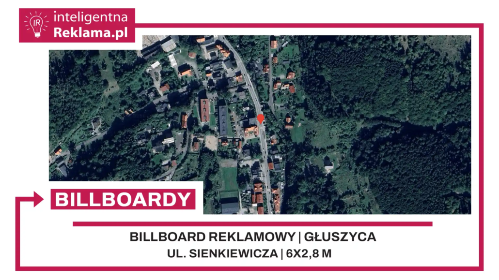 Lokalizacja reklamowa w Głuszyca przy ul. Sienkiewicza - powierzchnia 16,8 m²