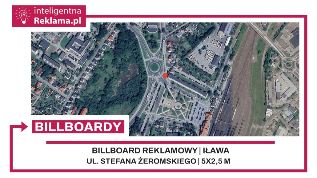 Lokalizacja reklamowa w Iława przy ul. Stefana Żeromskiego - powierzchnia 12,5 m²