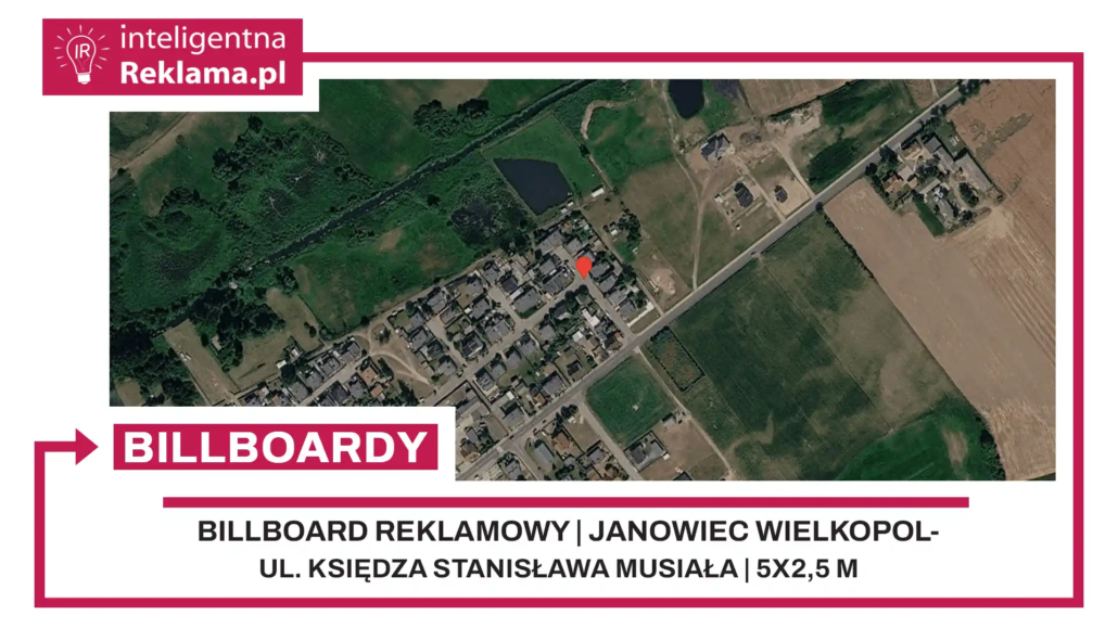 Lokalizacja reklamowa w Janowiec Wielkopolski przy ul. Księdza Stanisława Musiała - powierzchnia 12,5 m²