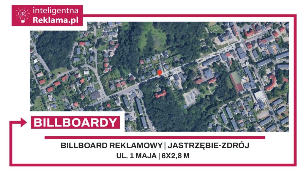 Lokalizacja reklamowa w Jastrzębie-Zdrój przy ul. ul. 1 Maja - powierzchnia 16,8 m²